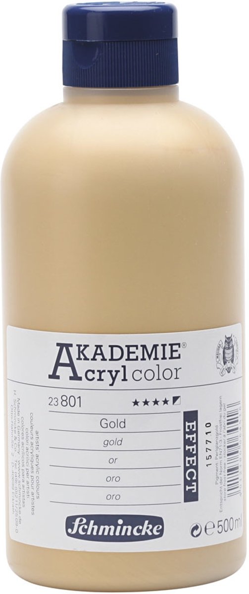 Schmincke AKADEMIE® Acryl color , gold (801), semi-opaque, good fade resistant, 500ml [HOB-31885]